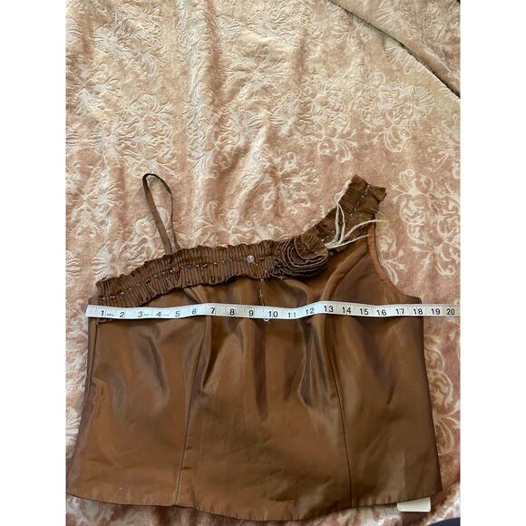 NWT y2k brown satin corset with embellished front‎ size medium - Picture 4 of 8